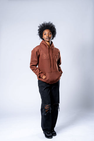 iMALiVE Classic Embossed Hoodie UNISEX (Brown)