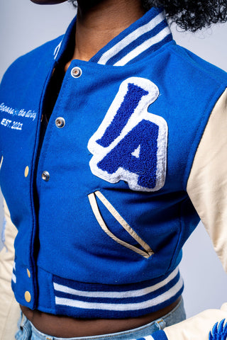 iMALiVE Women's Varsity Jacket Blue | Varsity Jackets