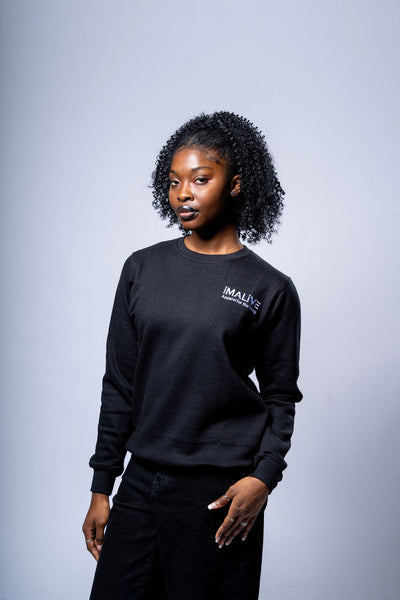 iMALiVE Women's Signature Sweatshirt Black | Crop Sweatshirts