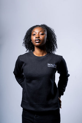 iMALiVE Women's Signature Sweatshirt Black | Crop Sweatshirts