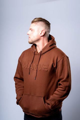 iMALiVE Classic Embossed Hoodie UNISEX (Brown)