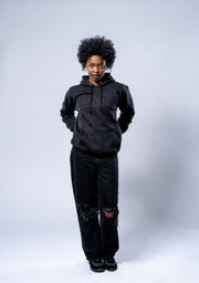 iMALiVE Classic Embossed Hoodie UNISEX (Black)